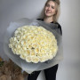 Букет из 101 белой розы фото 3