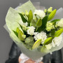Букет из лилий и белой эустомы фото 2